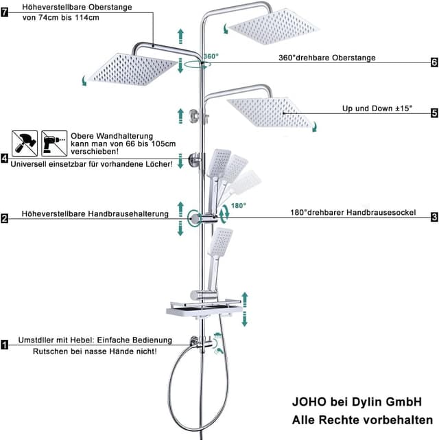 Thumbnail 4 de JOHO Columna de Ducha 30x30 cm
