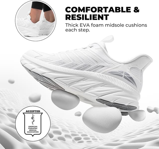 Detalle de ALLSWIFIT Slip-On Athletic Sneakers for Women — breathable, anti-slip training shoes