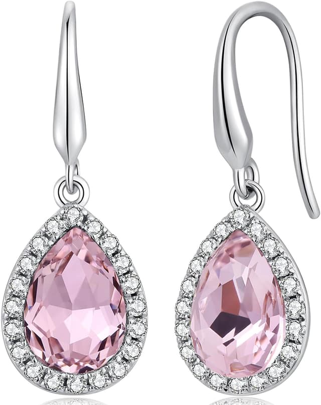 Detalle de jiamiaoi Hängende Glitzer-Ohrringe in Silberoptik (925 Sterlingsilber, weißgoldplattiert)