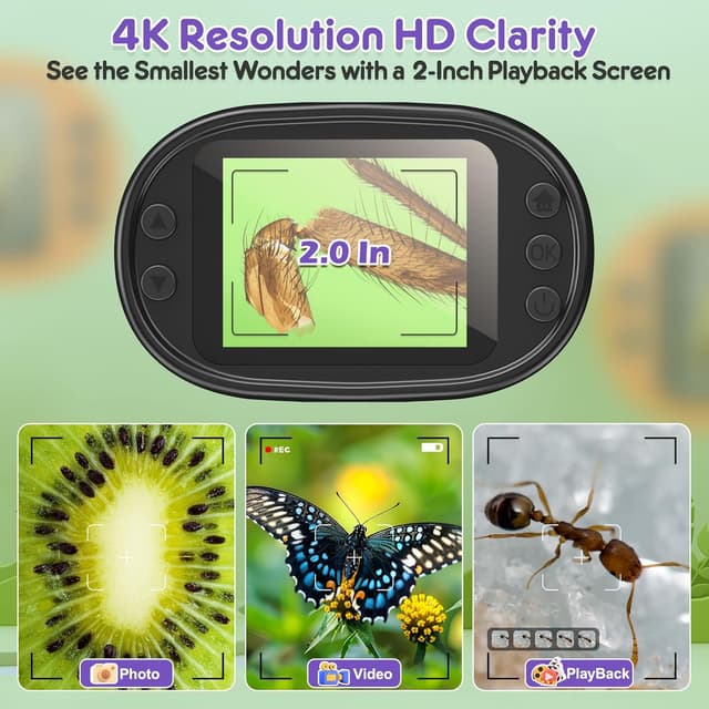 Thumbnail 2 de 1000X Handheld Microscope 4K 2.0" Screen