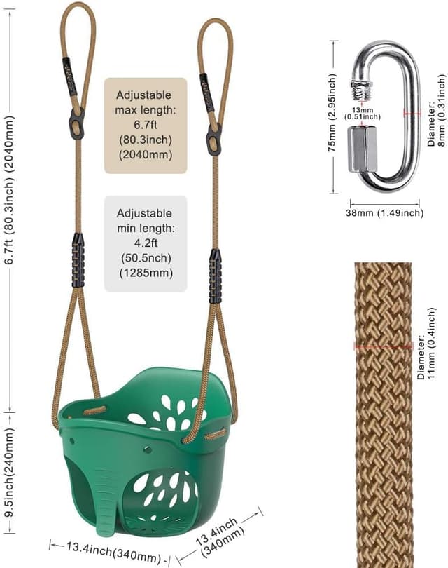 Thumbnail 2 de BeneLabel Schaukel Kinder 34x34x24 cm