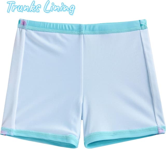 Detalle de Fanient Girls UPF 50+ two-piece short sleeve swimsuit (4–10 years)