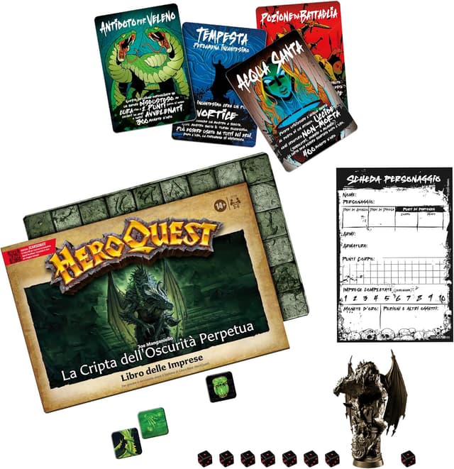 Detalle de HeroQuest Crypt of Perpetual Darkness: espansione premium con imprese, carte speciali e miniatura del drago