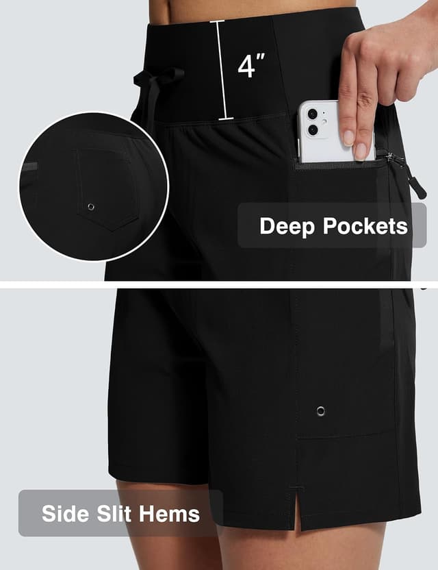 Thumbnail 6 de ISEEGZ Women’s High Waisted Swim Board Shorts (5"/9") with Liner, UPF 50+, Zipper Pockets