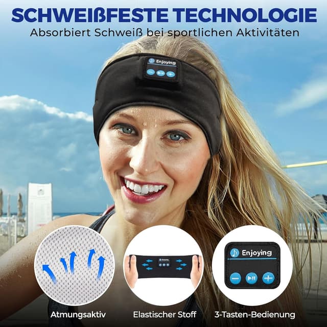 Detalle 1 de GLOBAL TECH Sport-Schlafkopfhörer Bluetooth 5.2