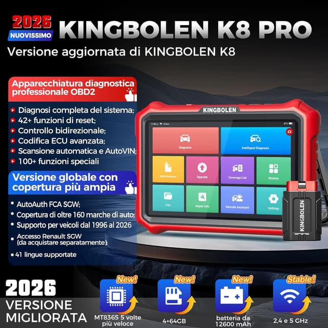 Detalle 2 de KINGBOLEN K8 Pro Diagnosi Auto 8 pollici