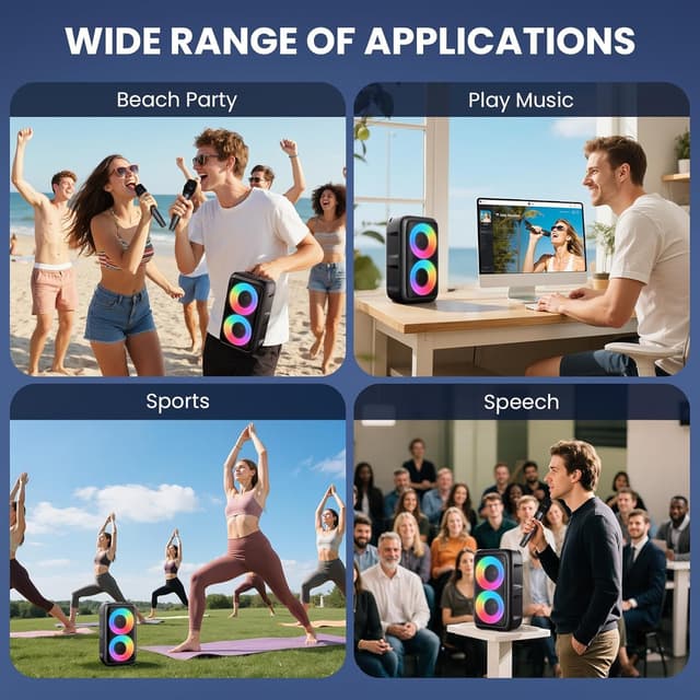 Thumbnail 5 de Bluetooth Speaker with 2 Wireless Microphones 3600mAh