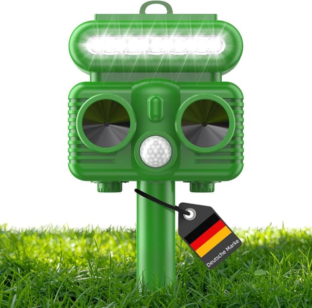 Detalle de CritterAway Katzenschreck mit Ultraschall, Solar-Ladung & Bewegungsmelder für Garten und Rasen