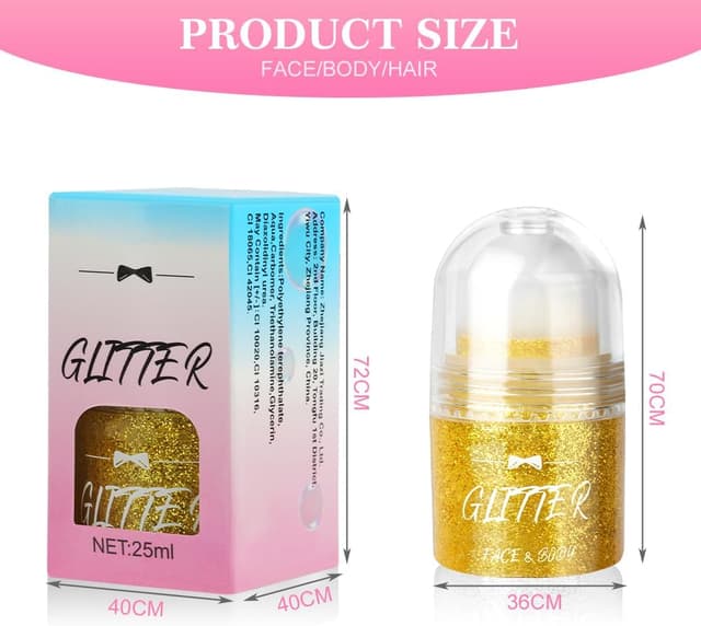 Detalle 2 de LOPHE Roll-On Gel pailleté sirène doré pour le visage, le corps et les cheveux