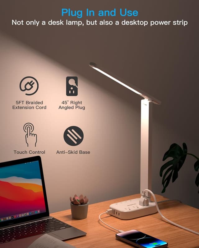 Detalle de Power Strip LED Desk Lamp 4 USB Ports