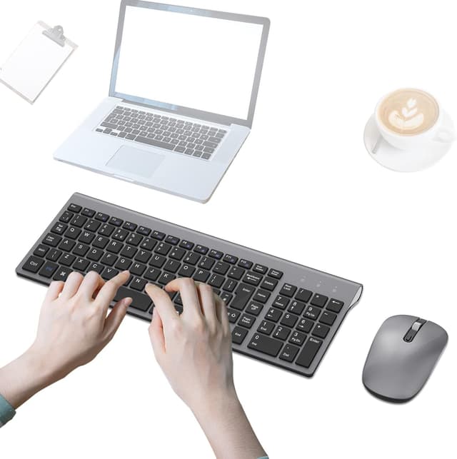 Detalle de Cimetech Wireless Keyboard (2.4G) with Numeric Keypad – silent ergonomic USB keyboard for Windows PCs and laptops