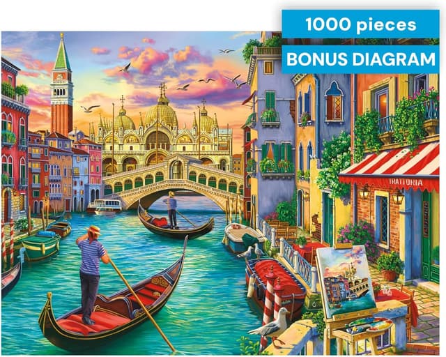 Detalle 2 de Buffalo Games Sights of Venice Image World 1000-Piece Jigsaw Puzzle (Made in the USA)