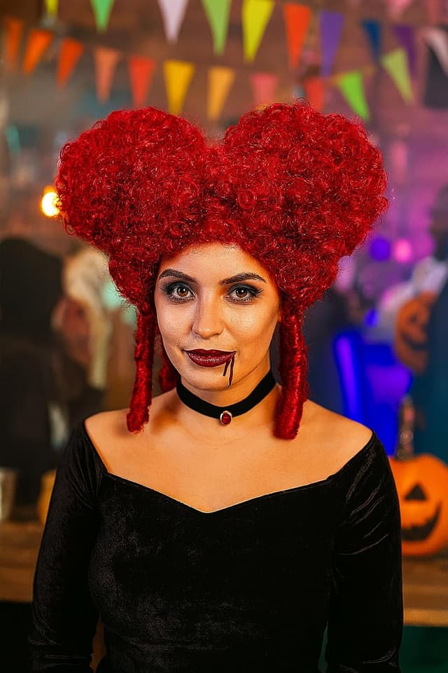 Detalle de W WIDMANN MILANO Party Fashion Barock-Perücke in Bordeaux (Kunsthaar) für Adels- & Renaissance-Kostüme