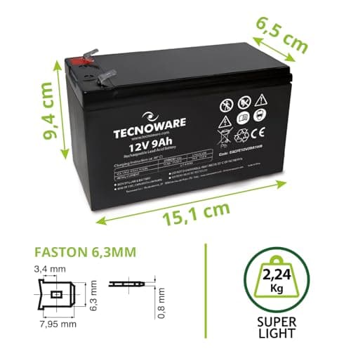 Detalle de Batterie au plomb 12 V 9 Ah Tecnoware Power Systems ⚡