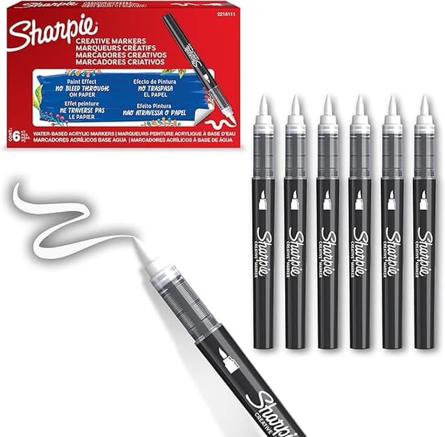Imagen de SHARPIE Rotuladores Acrílicos Creativos ✍️ 6 Piezas Blanco en OfertitasTOP