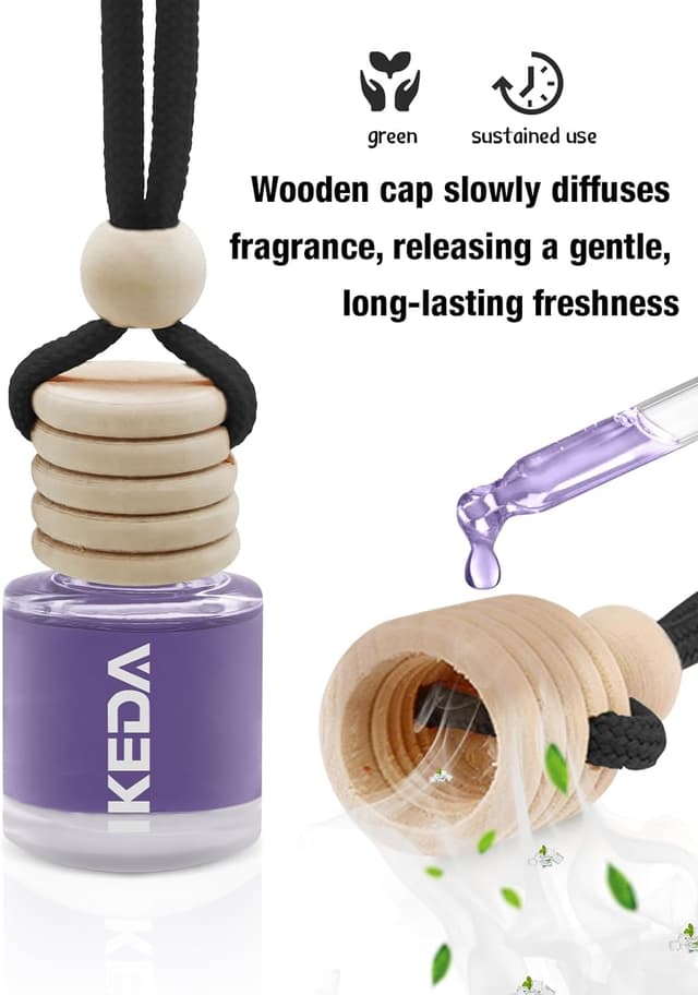 Detalle de ikeda candle Autoduft & Duftbaum für Auto und Innenraum – Hängehänger mit Duft (10 ml) Abenddämmerung