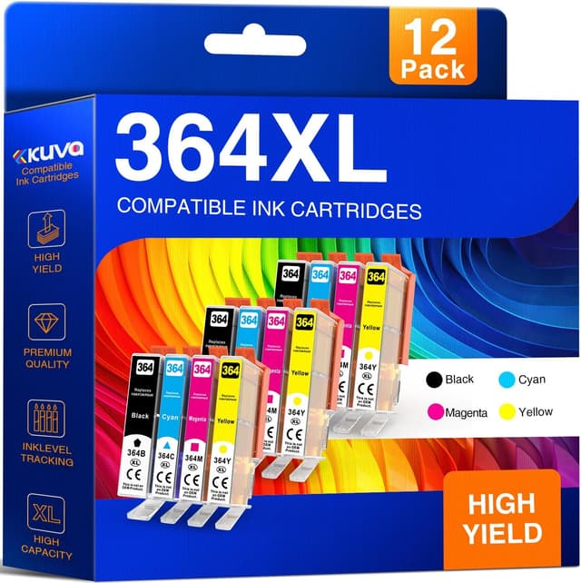 Detalle de Kuva 364XL cartucce compatibili HP 364XL (12 pezzi: 3 Nero, 3 Ciano, 3 Magenta, 3 Giallo)