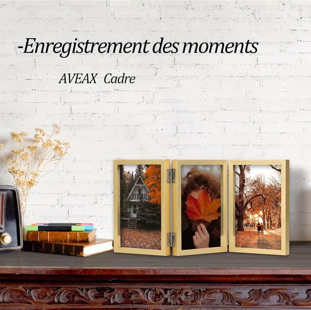 Thumbnail 4 de Cadre photo AVEAX 10x15 cm triple doré