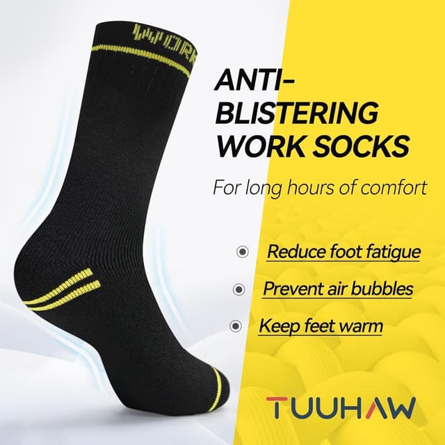Thumbnail 2 de TUUHAW Calze da lavoro uomo 10 paia in cotone spugna
