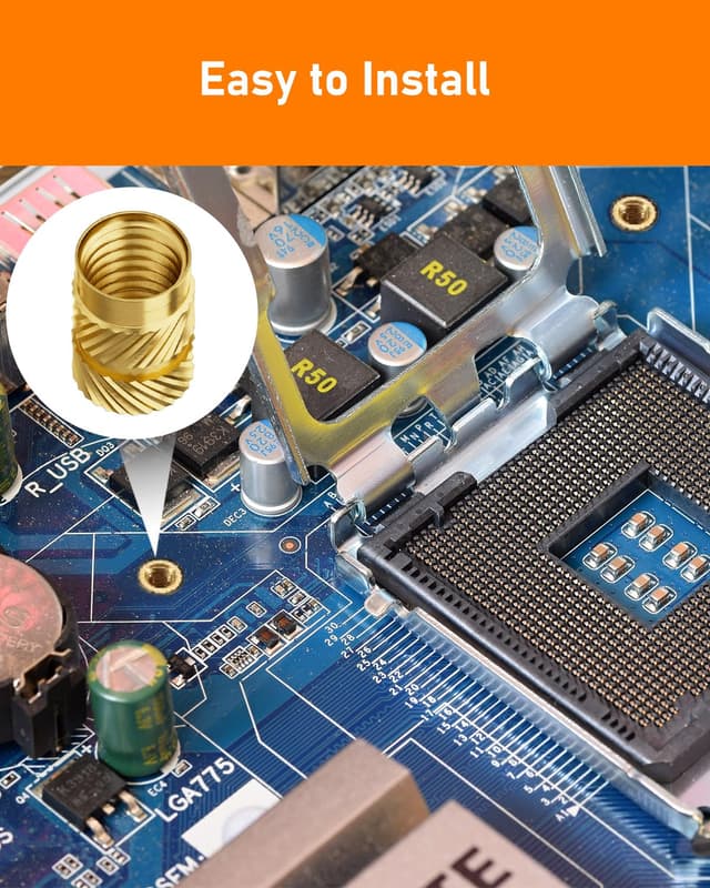 Thumbnail 4 de HOLMOL Gewindeeinsatz 360 Stück Set Messing M2–M6