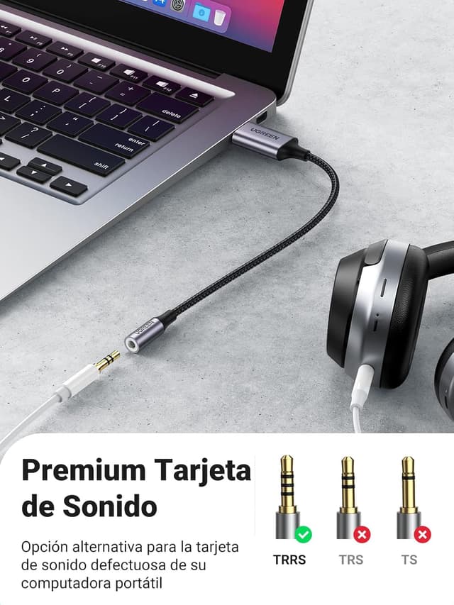 Thumbnail 1 de UGREEN Adaptador Audio USB a Jack 3,5mm 🎧 - Sonido Excelente