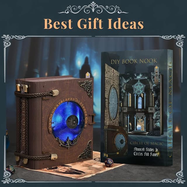 Detalle de MiniCity MiniCity DIY Book Nook Kit – Booknook-Hausmodell mit LED (Circle of Magic)