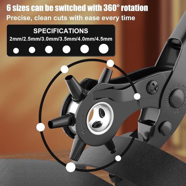 Detalle de Leather hole punch plier set