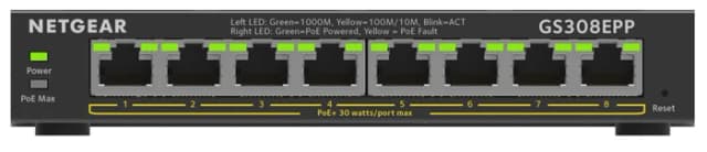 Detalle de Netgear GS308EPP 8-Port Gigabit-Switch mit 7x Power over Ethernet (PoE)