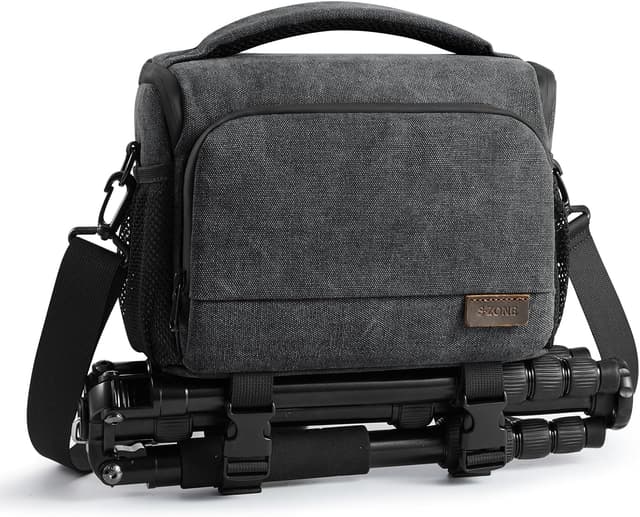 Detalle de Sac photo étanche S-ZONE pour DSLR/SLR (24,5 × 13,5 × 18 cm) avec bandoulière et compartiments