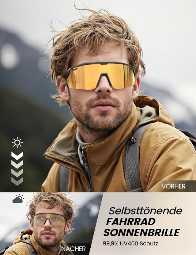 Detalle 2 de Lamicall Fahrradbrille Selbsttönend UV400