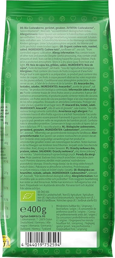 Thumbnail 3 de Mundo Feliz Anacardos Ecológicos Tostados y Salados 800 g 🌱