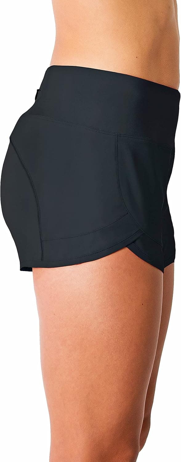 Detalle 2 de Tough Mode Women’s 3" Lightweight Running/WOD Volleyball Shorts with Mesh Liner & Zip Pocket