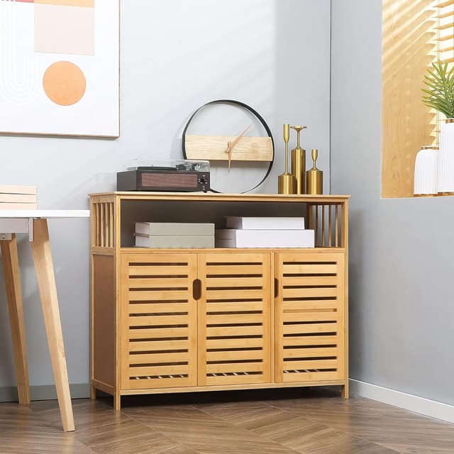 Thumbnail 1 de HOMCOM Aparador bambú 100x35x82 cm