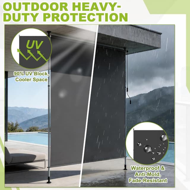 Detalle 2 de UISEBRT Klemmmarkise 150x310 cm Senkrecht