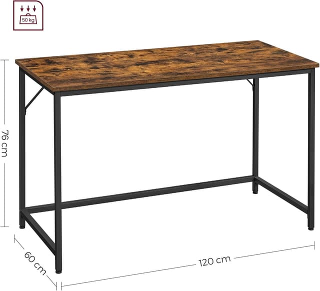 Thumbnail 2 de VASAGLE Computertisch 120x60 cm Vintage Braun