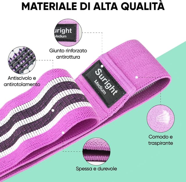 Detalle de Suright Elastici Fitness 3 livelli 🧘♀
