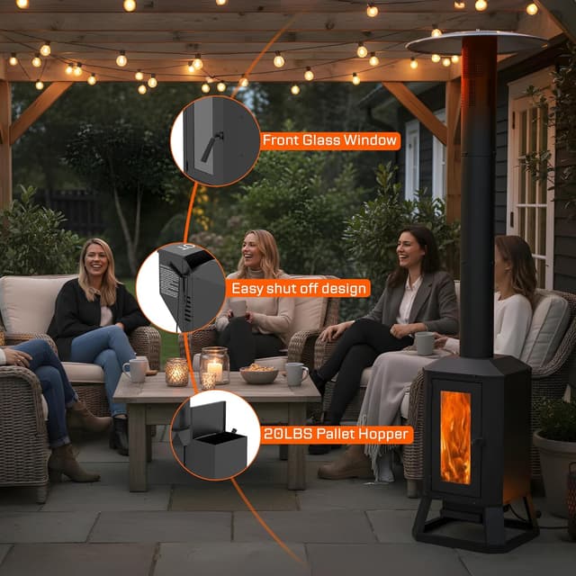 Thumbnail 5 de 70,000 BTU Wood Pellet Patio Heater ⚡