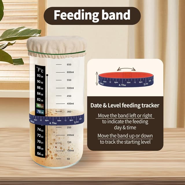 Thumbnail 3 de WINUSD 700ML Sourdough Starter Jar Kit for Baking 🍞