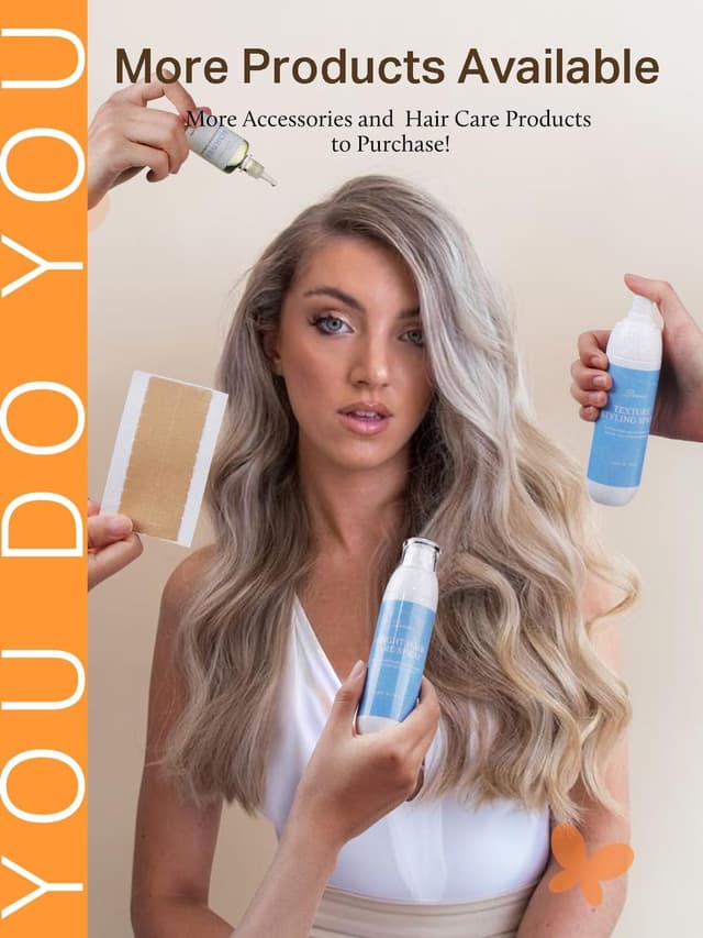 Thumbnail 6 de DOORES Extension Capelli Remy biadesivo 45 cm, marrone scuro (20 pezzi, 50 g)