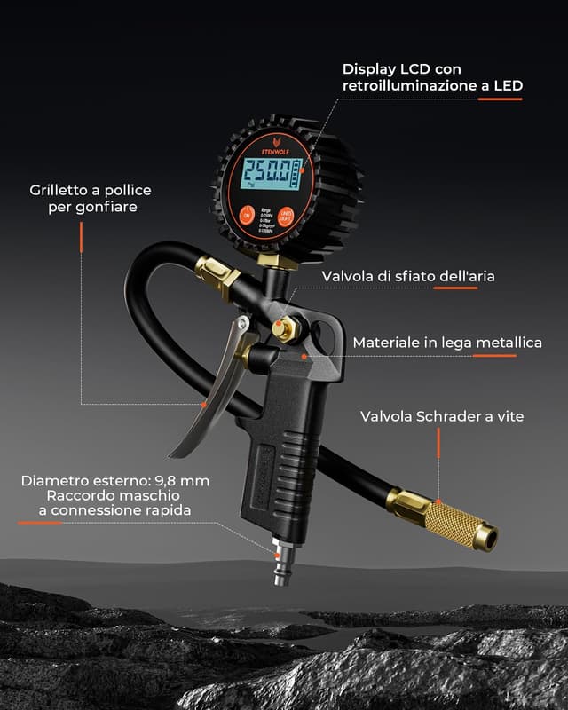 Thumbnail 4 de ETENWOLF T500 manometro digitale 0-17 bar