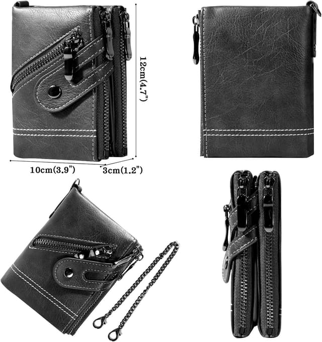 Thumbnail 4 de Men's Wallet with Chain & Zip RFID Blocking 12cm