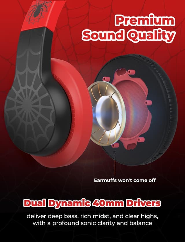 Detalle 2 de iClever Kids HS19S safe volume 85dBA over-ear headphones (3.5mm wired, foldable)