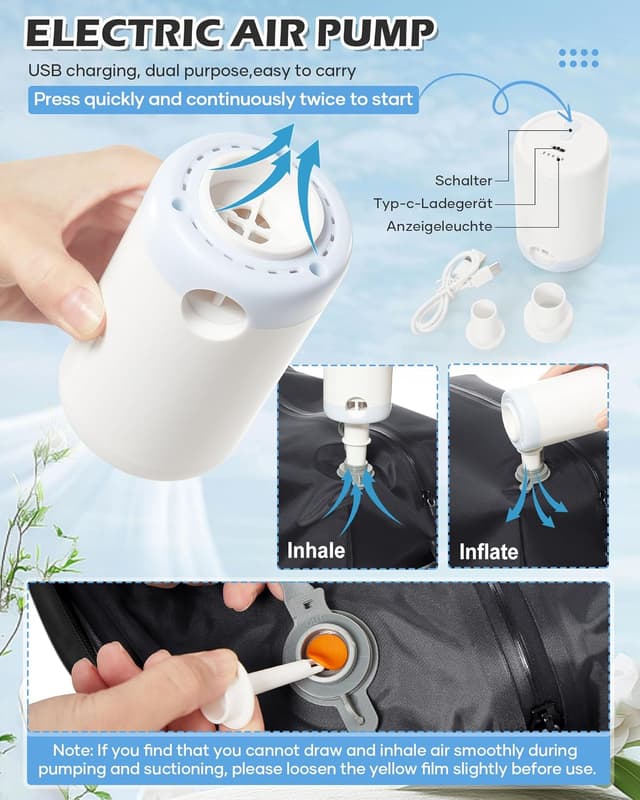 Detalle 2 de BJLFS zaino da viaggio sottovuoto con pompa 40x30x20 per Ryanair/Wizz Air e cabina low-cost