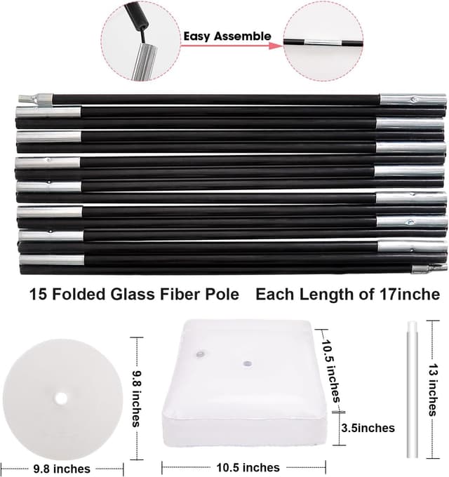 Detalle de Chamvis Balloon Arch Kit (9FT Height, 10FT Width) Adjustable Stand Frame for Weddings, Showers & Parties