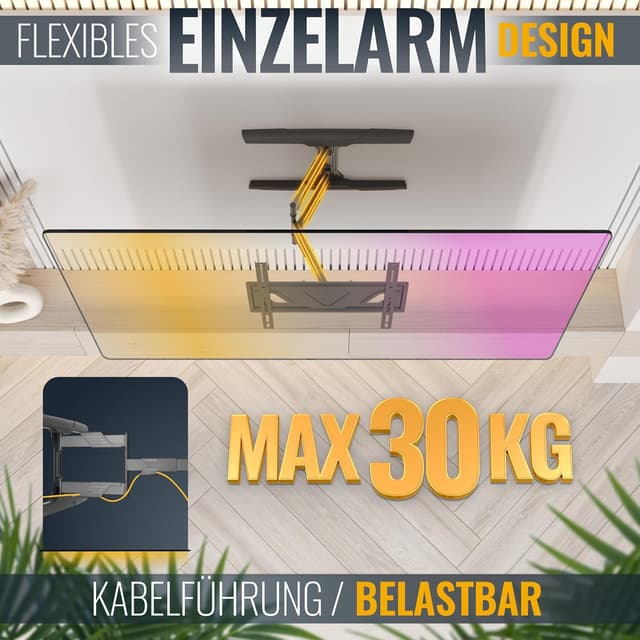 Detalle 2 de RICOO TV Wandhalterung S5944 schwenkbar und neigbar für 32–55 Zoll, bis 30 kg (VESA bis 400 x 400)