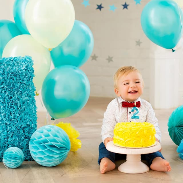 Thumbnail 6 de Yiran 3D Birthday Candles Blue Number 50th (2-piece set, cake topper)