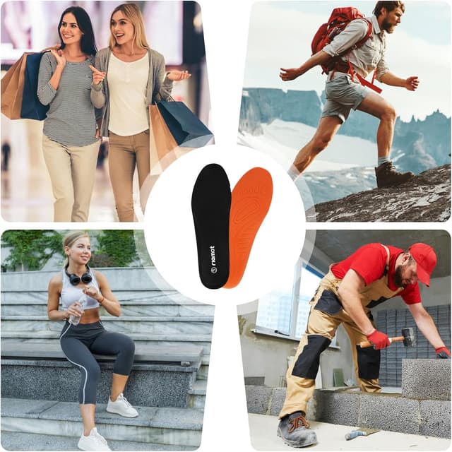 Detalle de riemot Sport Insoles for Men & Women – Shock-Absorbing Cushioned Sport Shoe Inserts