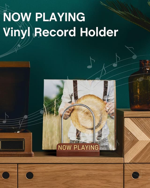 Thumbnail 6 de BS-VOG Now Playing Vinyl Record Stand (50 LP) – wood spinning record holder with non-slip grooves