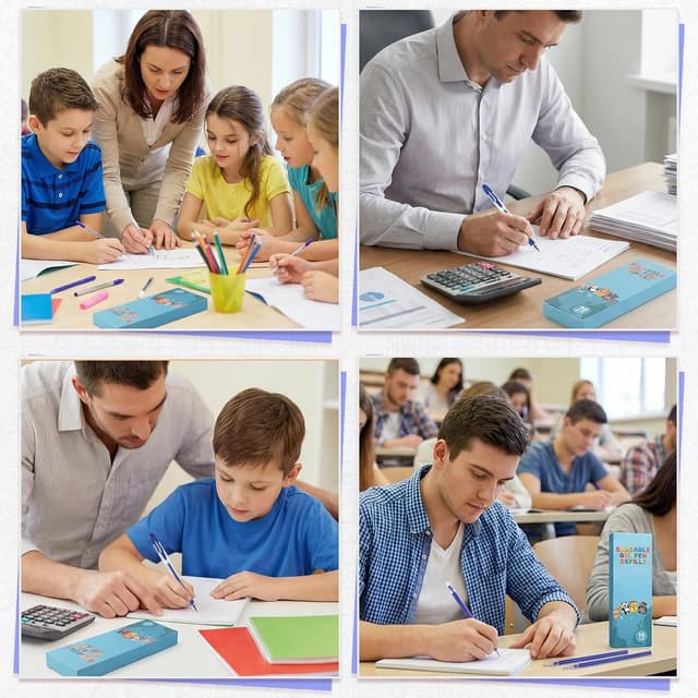 Thumbnail 6 de Thboxes 16 Radierbare Ersatzminen 0,7 mm – blaue Gelstifte-Nachfüllminen