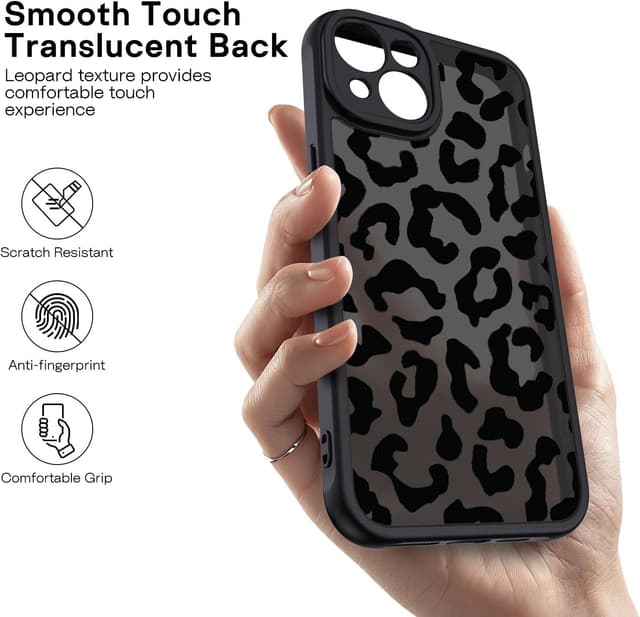 Thumbnail 5 de XTCASE Coque iPhone 14 Motif Léopard Noir